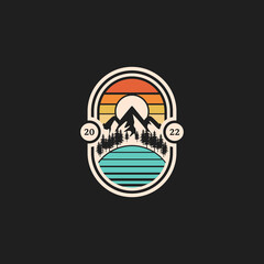 landscape mountain vector illustration, adventure logo for t-shirt or for all your ideas