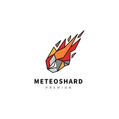 meteor shard logo design illustration with geometric style 3