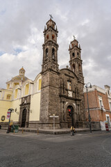 Beautiful view of the streets of the city of Puebla in Mexico.