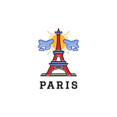 Paris eiffel tower icon logo design inspiration