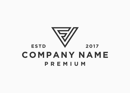 initial letter vf or fv logo design vector illustration template