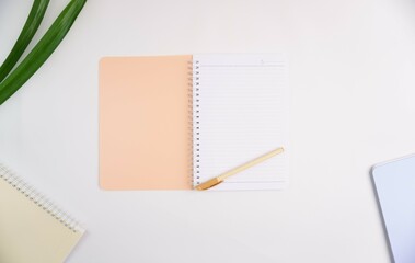 Blank Notebook on White Background
