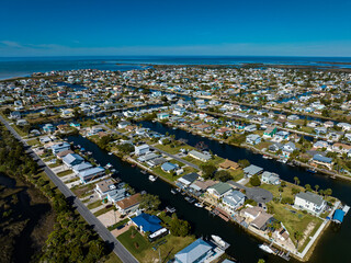 Hernando Beach Florida Aerial View Blue Horizon