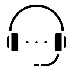 Isolated customer support in glyph icon on white background. Customer  service, headphone, help, service center