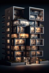 Contemporary apartment building, modern architecture
