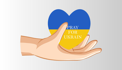 Vector stop war in ukraine text with watercolor flag theme vector design
