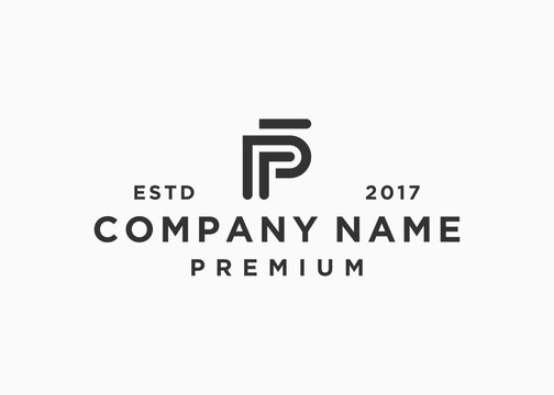 initial letter pf or fp logo design vector illustration template