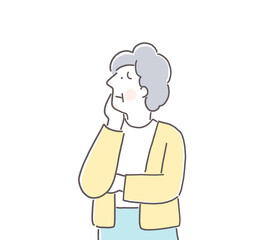 困った顔のおばあちゃん