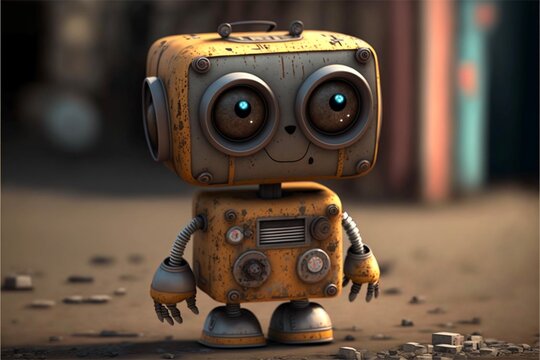 cute small robot, generated image