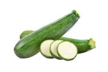 fresh green zucchini with slice on  transparent png