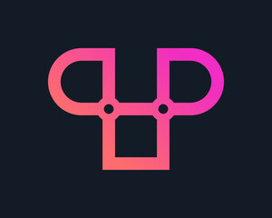 Letter T Connection Technology Digital Network Modern Simple Abstract Minimal Vector Logo Design