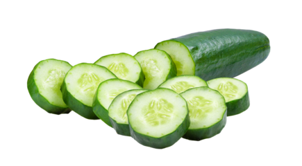 cucumber sliced isolated on transparent png