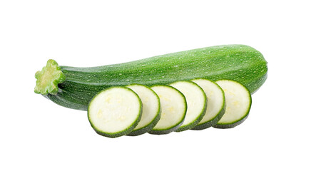  zucchini with slice isolated on transparent png