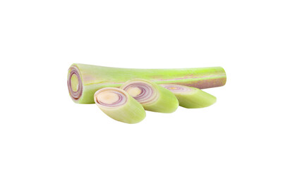 slice of fresh Lemongrass isolated on transparent png