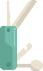 Army multitool icon flat vector. Pocket knife. Metal kit isolated