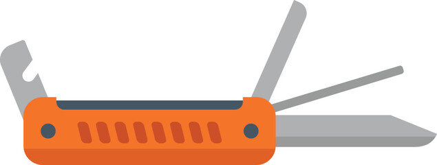 Corkscrew multitool icon flat vector. Army knife. Small utility isolated