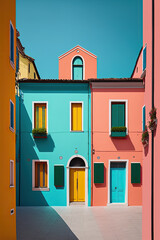 Fototapeta na wymiar minimalism, colorful Europe 
