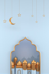 Ramadan Kareem Greeting Background Islamic 3d illustration design