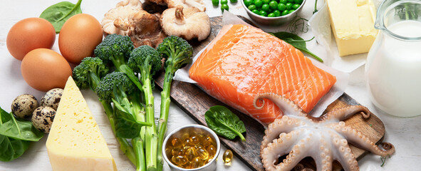 Foods rich in vitamin D. Healthy foods containing vitamin D.