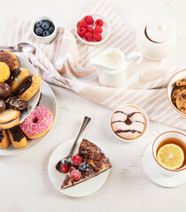 Afternoon tea stand with sweet treats.