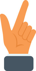 Pistol sign icon flat vector. Finger hold. Hand gesture isolated