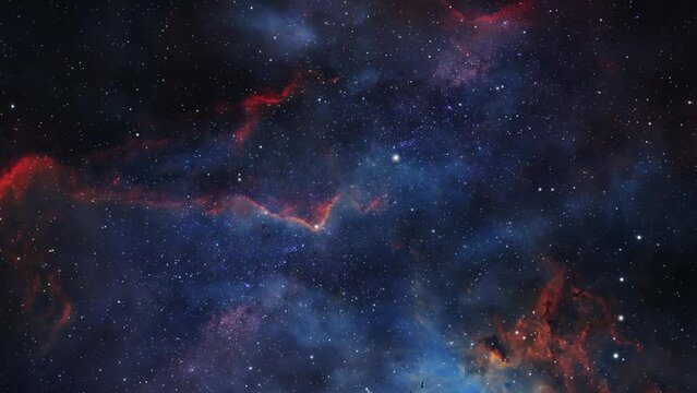 universe, nebula along with stars moving in outer space