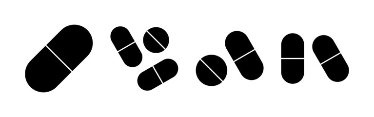 Pills icon vector for web and mobile app. capsule icon. Drug sign and symbol