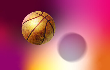 Obraz premium basketball illustration against the abstract pink and orange background 