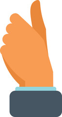 Obraz premium Small thumb up icon flat vector. Arm gesture. Sign ok isolated