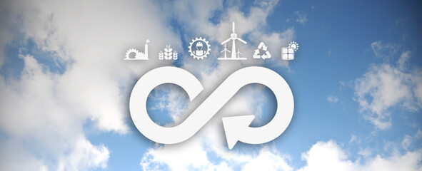 circular economy icons on white background	