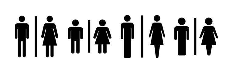 Toilet icon vector for web and mobile app. Girls and boys restrooms sign and symbol. bathroom sign. wc, lavatory