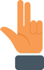 Double finger sign icon flat vector. Arm pose. Thumb touch isolated