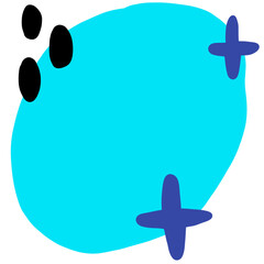 Paint brusn cartoon cute abstract clipart.