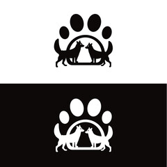 Pet dog animal logo design . icon logo . silhouette logo 