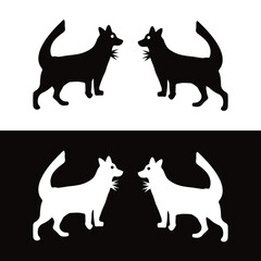 Dog animal logo template design . icon logo . silhouette logo 
