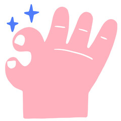 Paint brusn cartoon cute hand clipart.