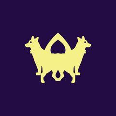 Dog animal vector logo design . icon logo . silhouette logo 