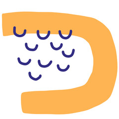 Paint brusn cartoon cute abstract clipart.