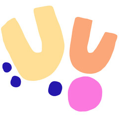 Paint brusn cartoon cute abstract clipart.