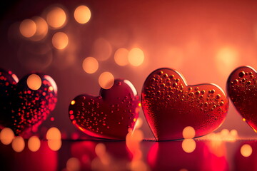 Hearts. Valentines day background with hearts . Generative AI