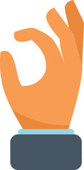 Ok gesture icon flat vector. Arm pose. Wrist point isolated
