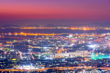 Obraz premium 大阪 あべのハルカスからの夕景～夜景