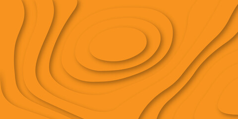 Abstract background with orange waves papercut background. Abstract realistic paper cut decoration textured with wavy layers. Geometric cut paper orange luxury background with gold elements backgrund.