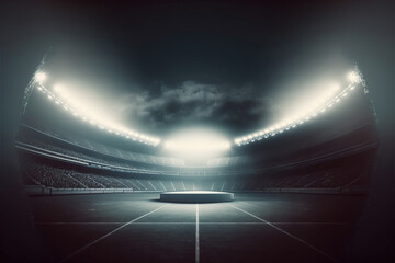 Fototapeta na wymiar American football stadium in a super bowl game, generative ai