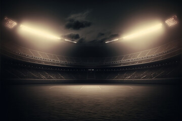 Fototapeta na wymiar American football stadium in a super bowl game, generative ai