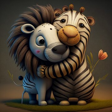 Hugging Buddies in the Jungle