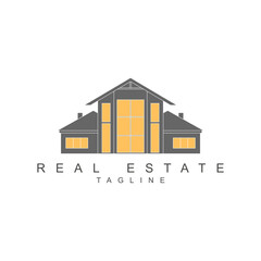 Fototapeta premium Building logo isolated on white background. Construction, real estate and insurance branding