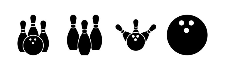 Bowling icon vector for web and mobile app. bowling ball and pin sign and symbol.