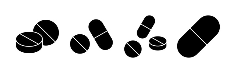 Pills icon vector for web and mobile app. capsule icon. Drug sign and symbol