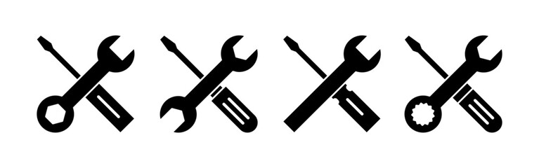 Repair tools icon vector for web and mobile app. tool sign and symbol. setting icon. Wrench and screwdriver. Service